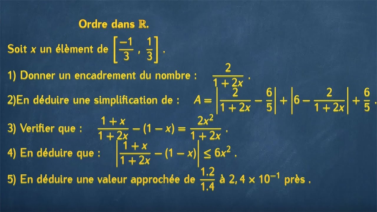 Ordre dans IR valeur approchée avec une précision donnée Tronc commun SC BIOF