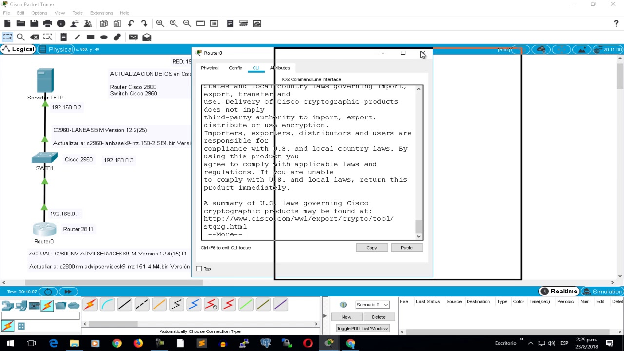 Actualización de versión de IOS en componentes Cisco