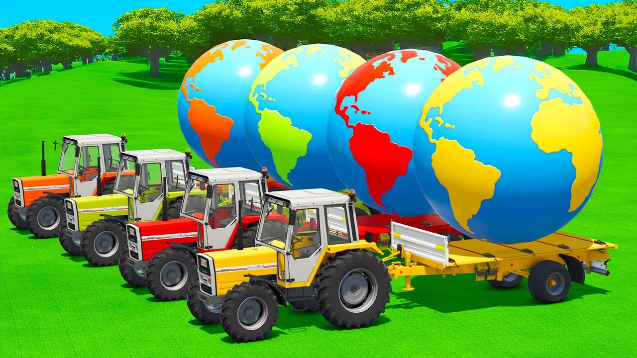 LOAD AND TRANSPORT GIANT EARTH PLANET WITH LANDINI TRACTORS & TELEHANDLERS - Farming Simulator 25