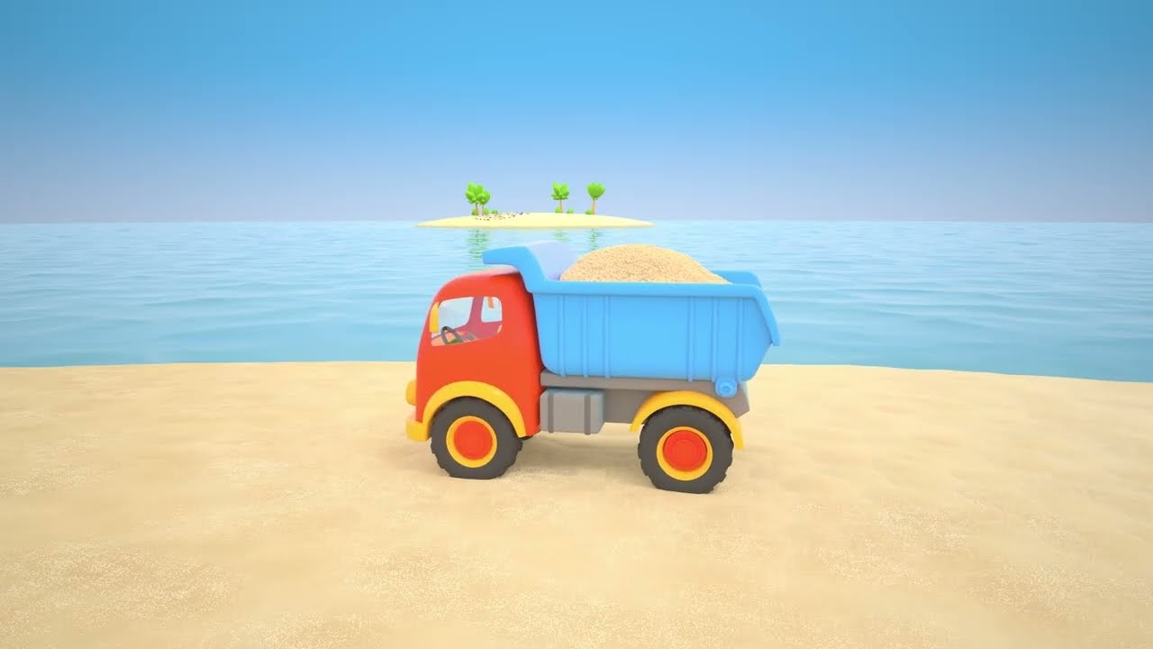 Special vehicles arrive at the beach to clean it of trash and take care of nature with Helper cars.