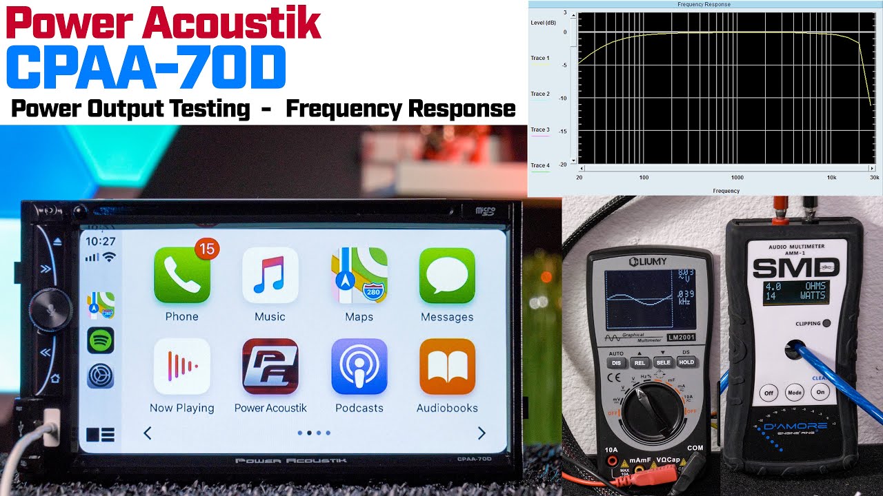 Power Acoustik CPAA-70D: тестирование Apple Carplay, Android Auto и выходной мощности