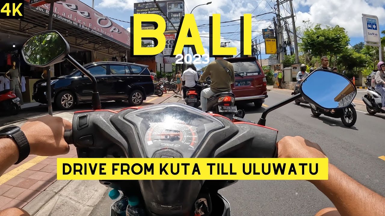 (4K) Bali 2023 | Drive from Kuta till Uluwatu (Sidewalk)
