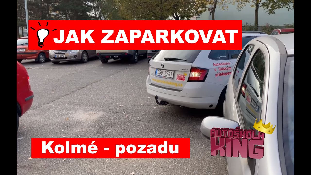 Kolmé parkování pozadu. Lepší pomůcka / Better Reverse perpendicular parking a car. Parking lessons.