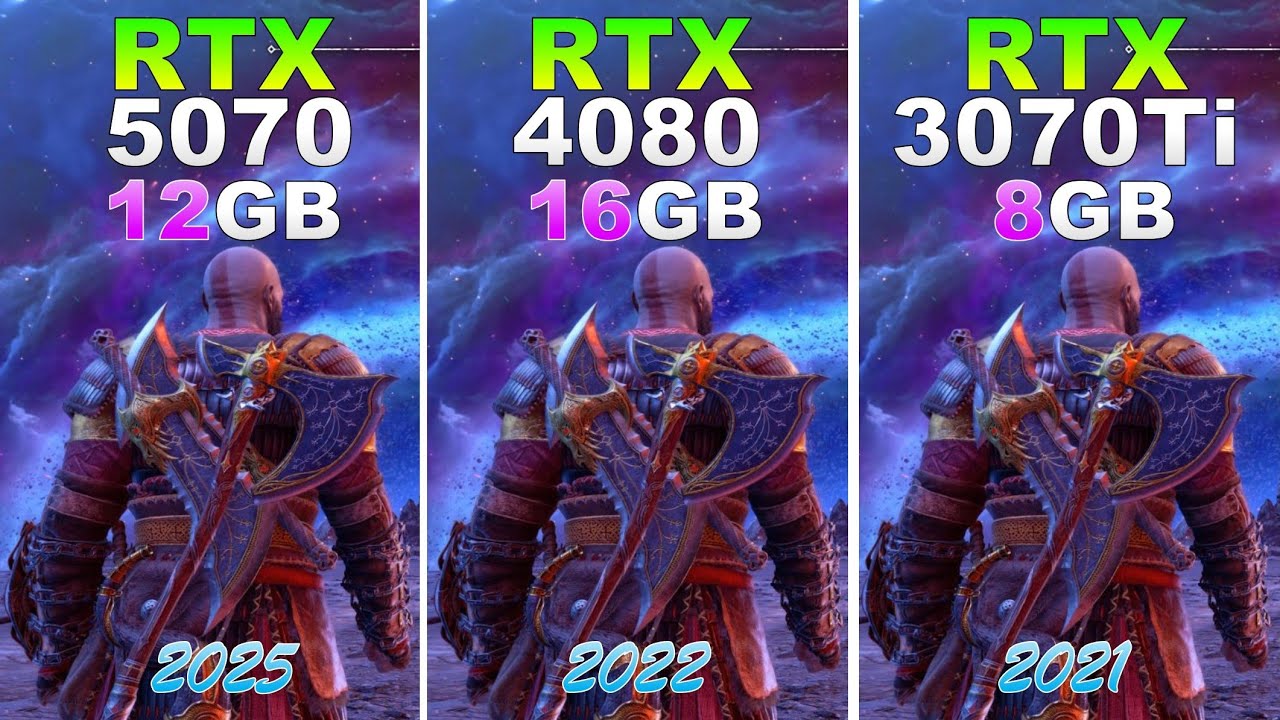 RTX 5070 vs RTX 4080 vs RTX 3070 Ti - Test in 10 Games