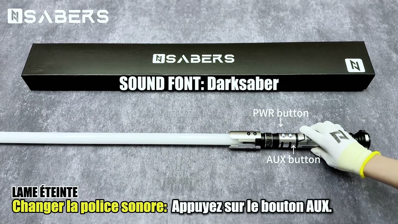 Caractéristiques du sabre laser S16 (version d'essai) | Fonctionnement à double bouton | Nsabers