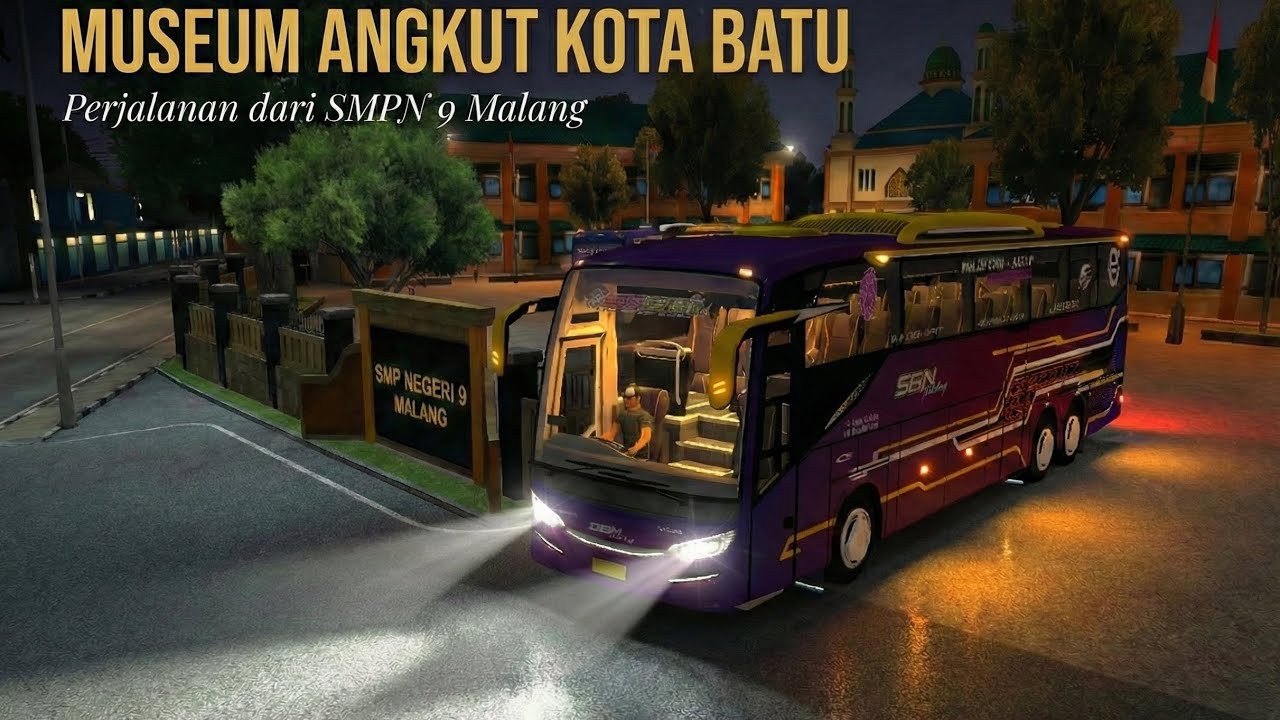 Mengantar Pelajar Study Tour ke Museum Angkut Kota Batu || Avante H9 || SGN Morgan || Bussid || Asmr