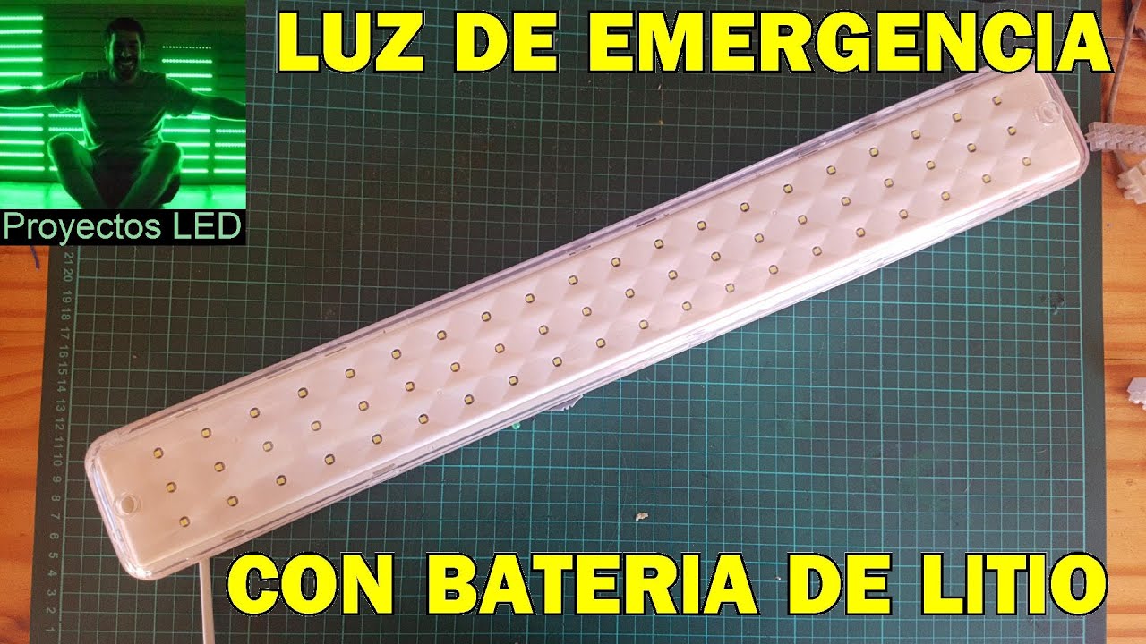 Luz de emergencia LED con bateria de Litio. Que tiene adentro