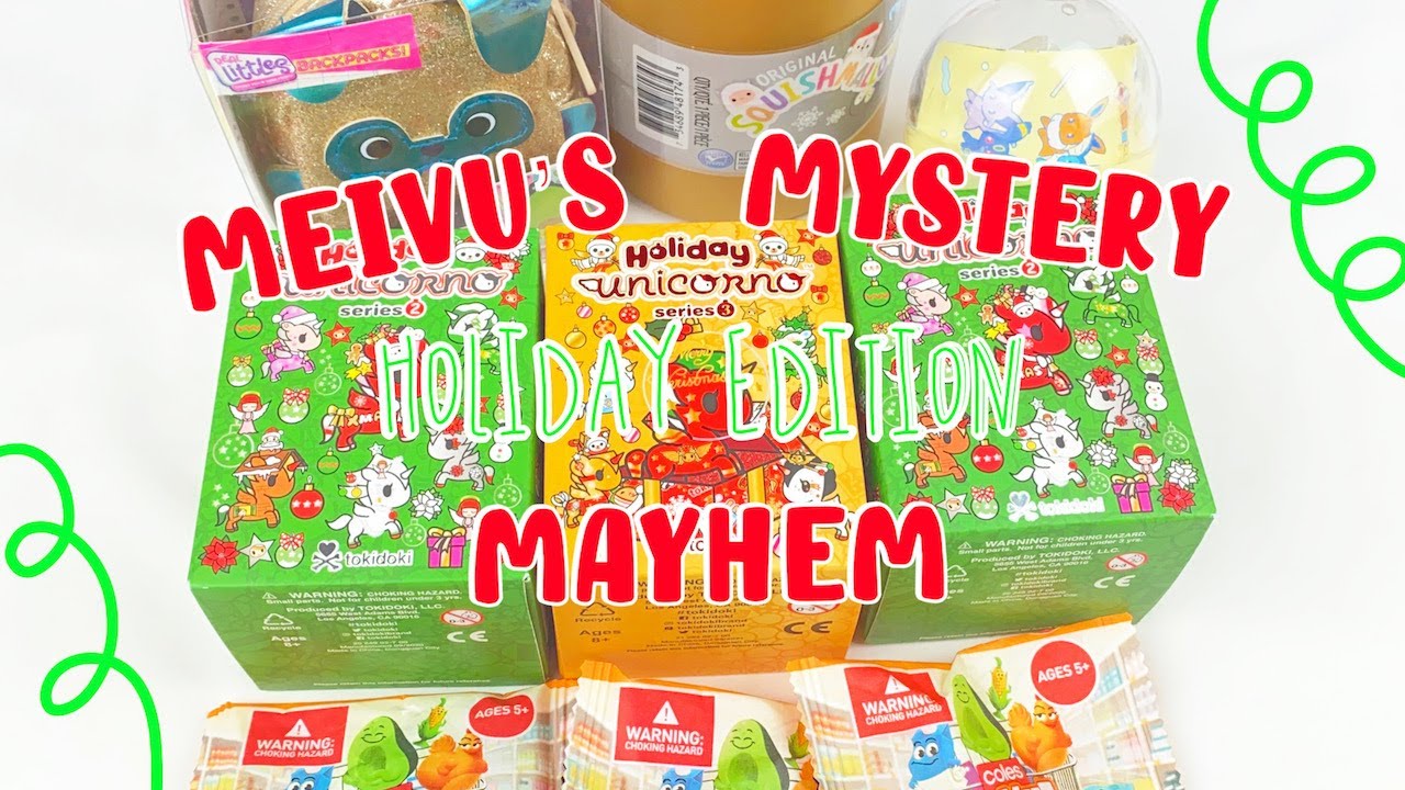 🎄SPECIAL HOLIDAY THEMED BLIND BOXES! Tokidoki, Squishmallows & More! | Meivu's Mystery Mayhem #62 ♡