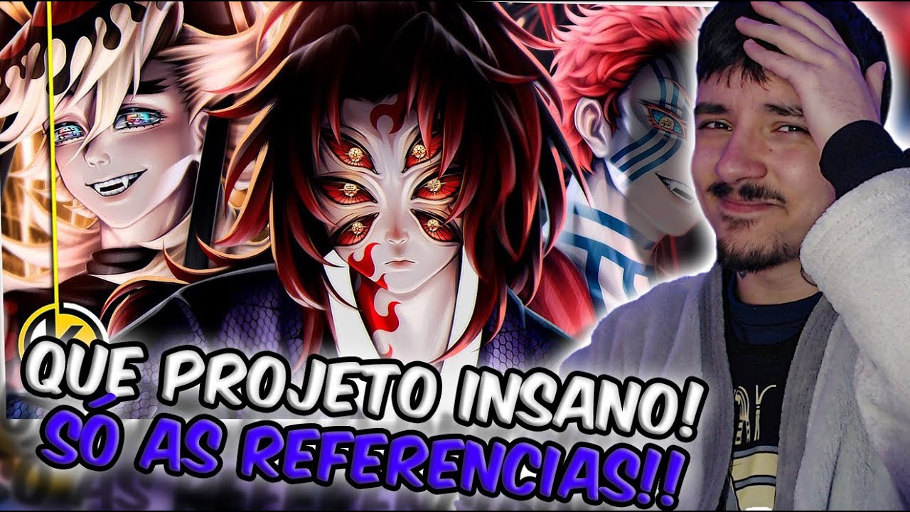 (REFERENCIAS!) REAGINDO ao Akaza, Douma & Kokushibo (Demon Slayer) - Lua de Sangue | Okabe | REACT