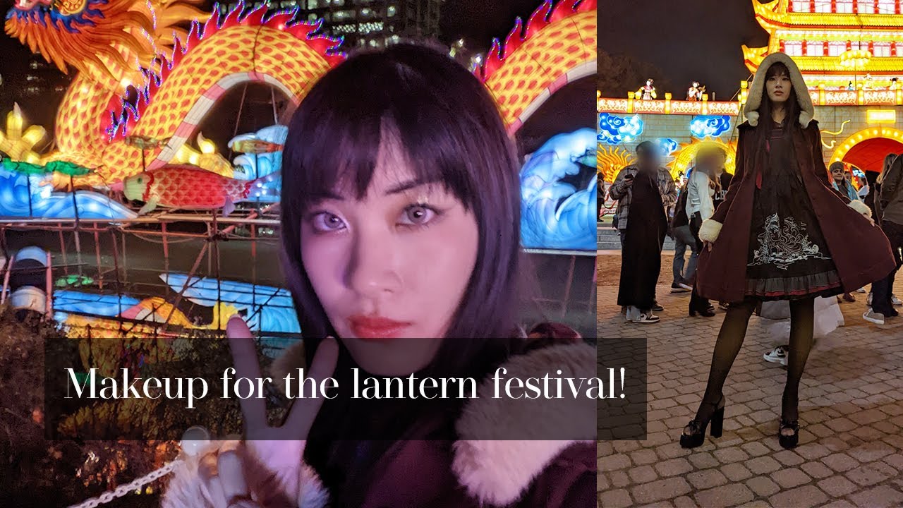 GRWM for the lantern festival 🏮 elegant simple eyeliner makeup for monolids! & lolita fashion outfit