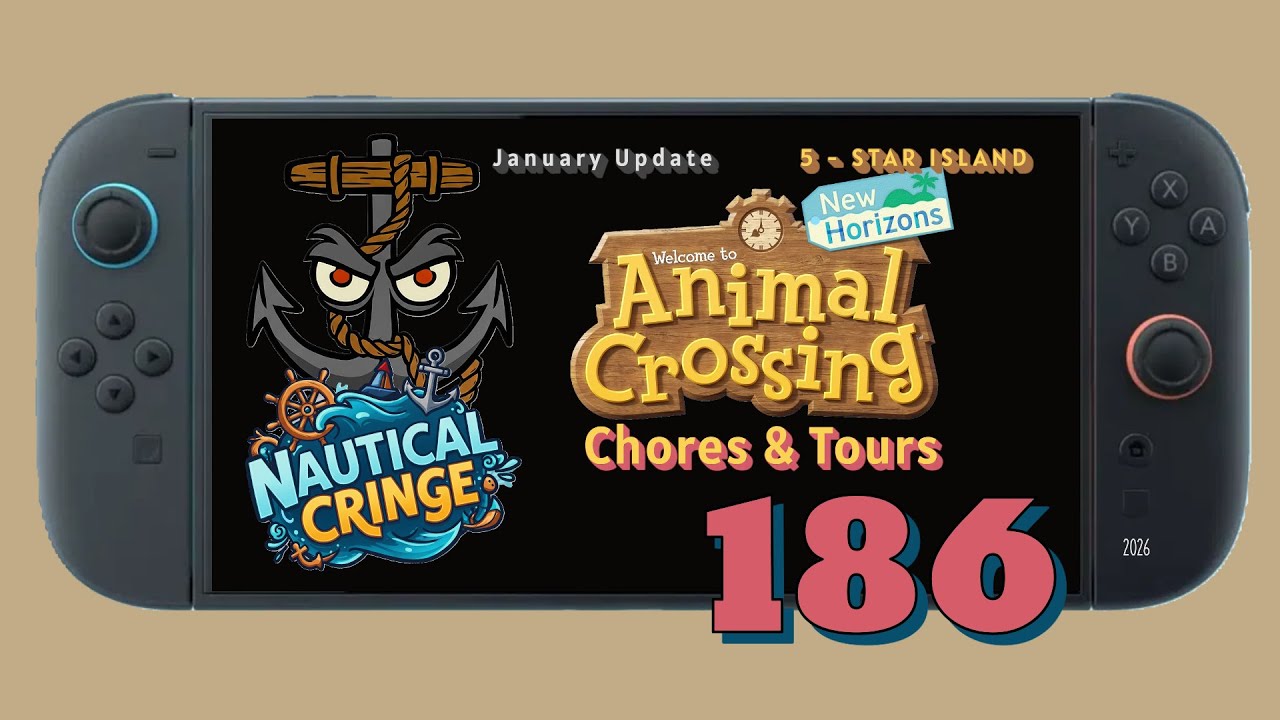 Animal Crossing (NS2; 2026 Update): 3rd Hotel Room. Daily Chores & Tours, Episode 186! January 19.