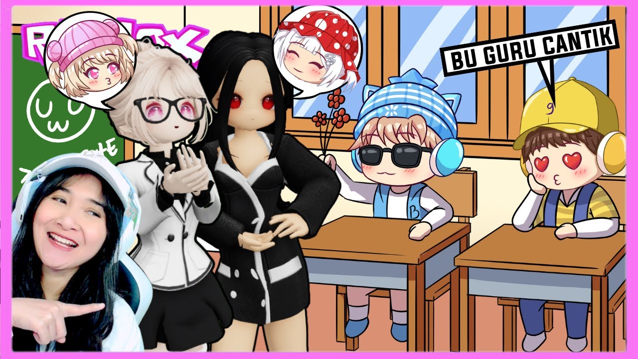 Aku dan Cia Nyamar Jadi BU GURU CANTIK, Bo dan Cio Jatuh Cinta (ROBLOX) @bangboygamingYT