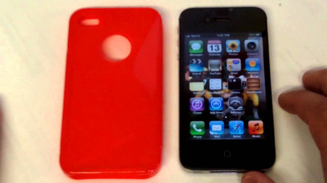 Red S Line Grip Gel Silicone TPU Case Cover Skin for Apple Iphone 4 4s 4g - Fliptroniks.com