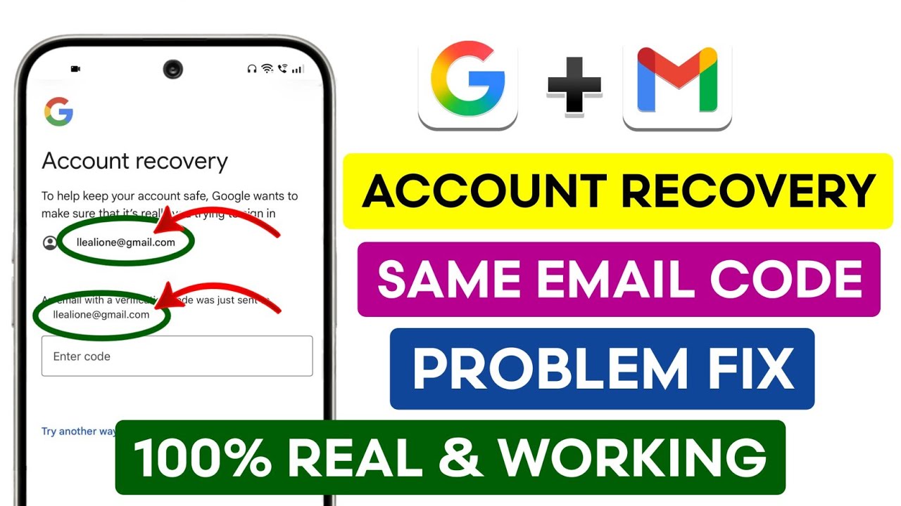 Same Email OTP Problem Gmail Account Recovery 2 Step Verification 2026 | Same Gmail Code Problem Fix