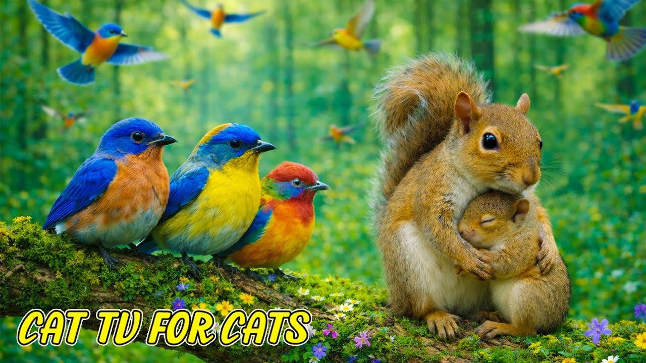 Relaxing Cat TV 🐦 Birds in Wonderland | Calm Nature Sounds for Pets 4K