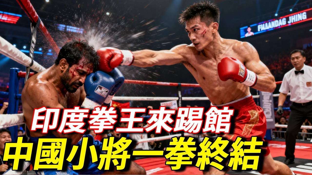 印度拳王來中國踢館，不料被中國小將一拳終結，裁判嚇得當場叫停【七尺格鬥】