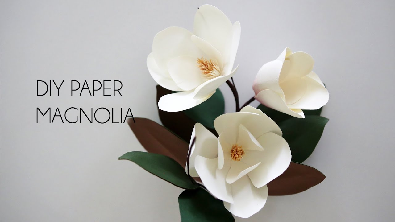DIY Paper Magnolia Crafting (Cricut or Silhouette paper flower)