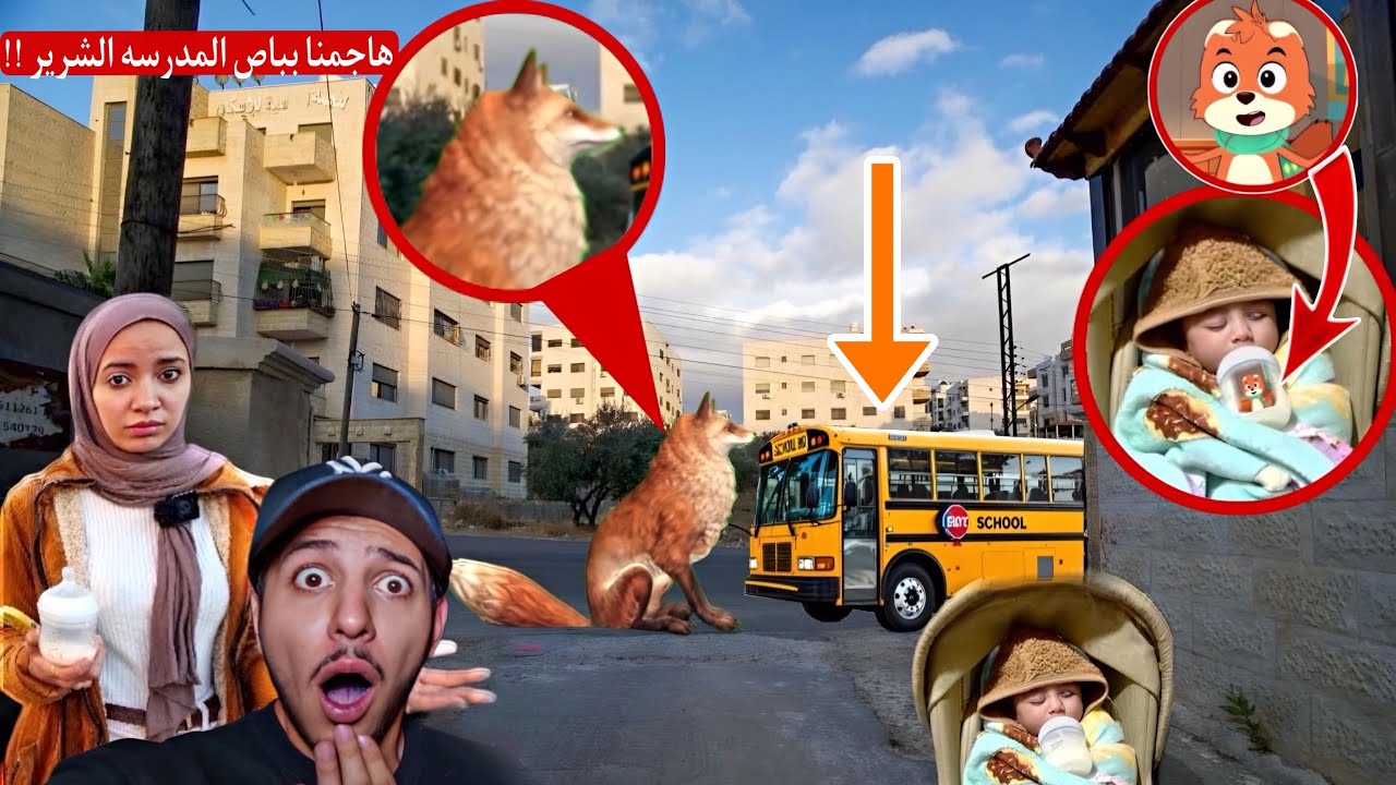 ثعلب منزل انثى السنجاب الشرير هاجمنا في باص المدرسه الشرير والسبب رضاعه ميمي !! شوفو إلي صار