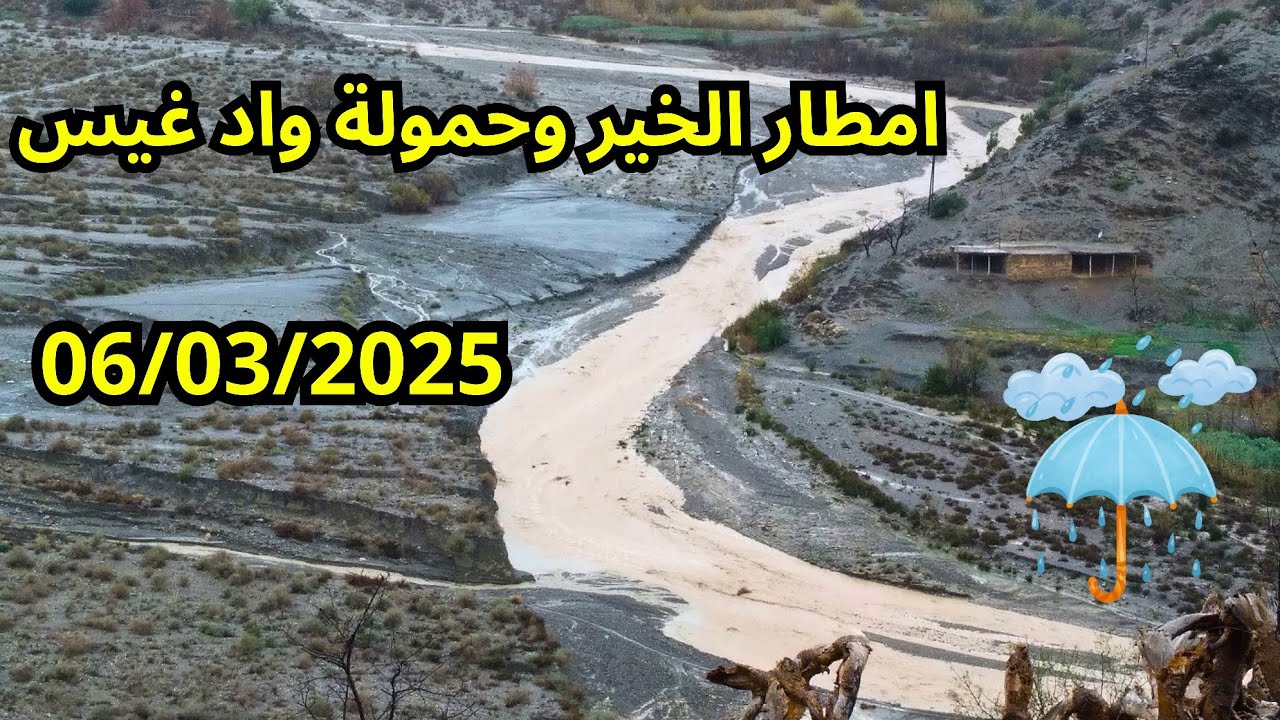 امطار الخير وحمولة واد غيس الحمد لله 06/03/2025 جبال الريف نواحي الحسيمة