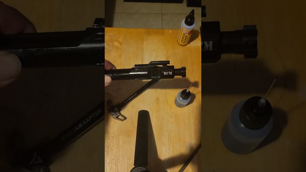 Put oil on your AR-15 bolt CARRIER!  keep it cleaner. less gunky mess. #shorts  #ar15 #airsoft
