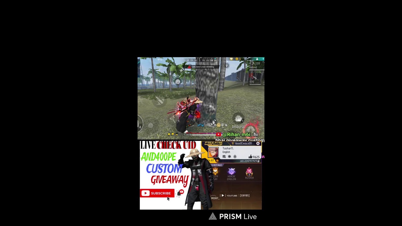 crazy mohit live UID check and br gameplay