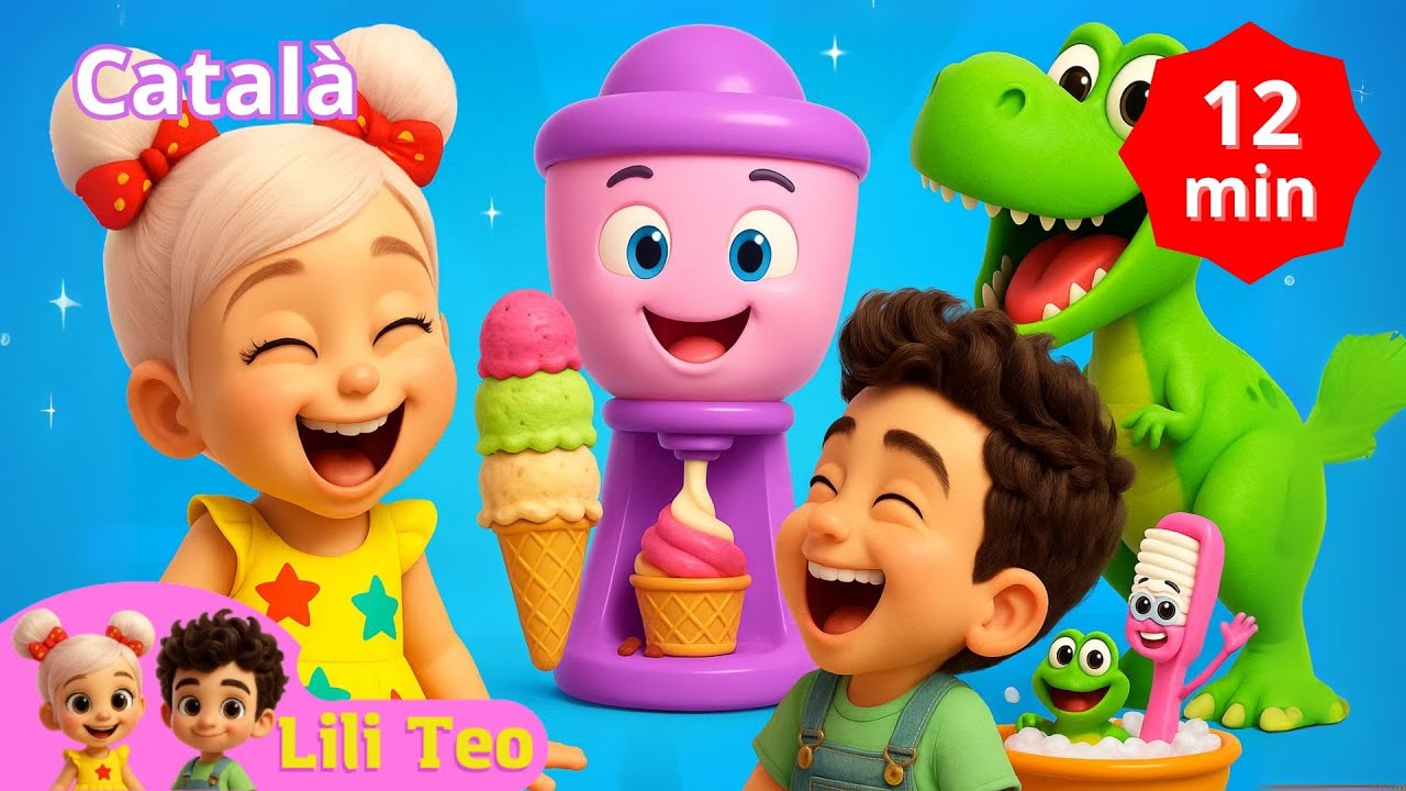 T-Rex Dansaire, Gelat Màgic, Família dels Dits, Raspallar-se les Dents i Banyar-se Cançons Infantils