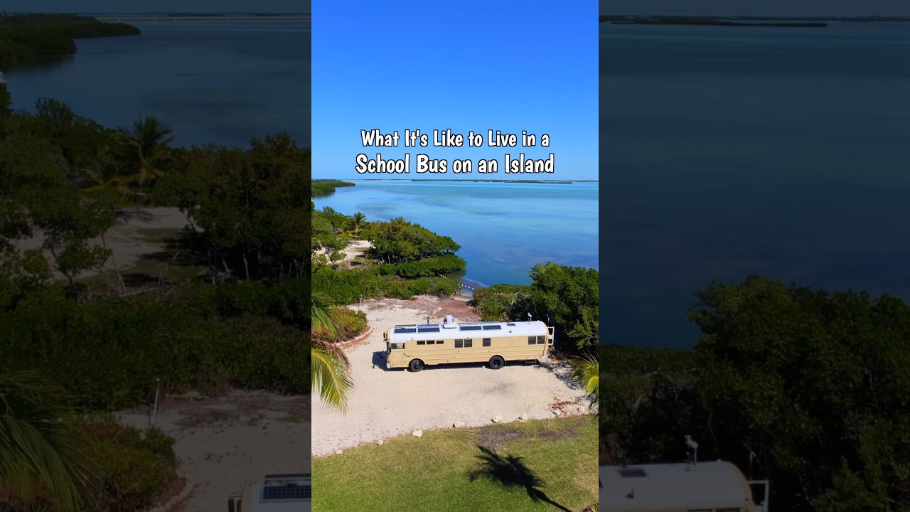 What it&rsquo;s like to live in a school bus on an island 🏝️🚌 #lifestyle #home #travel