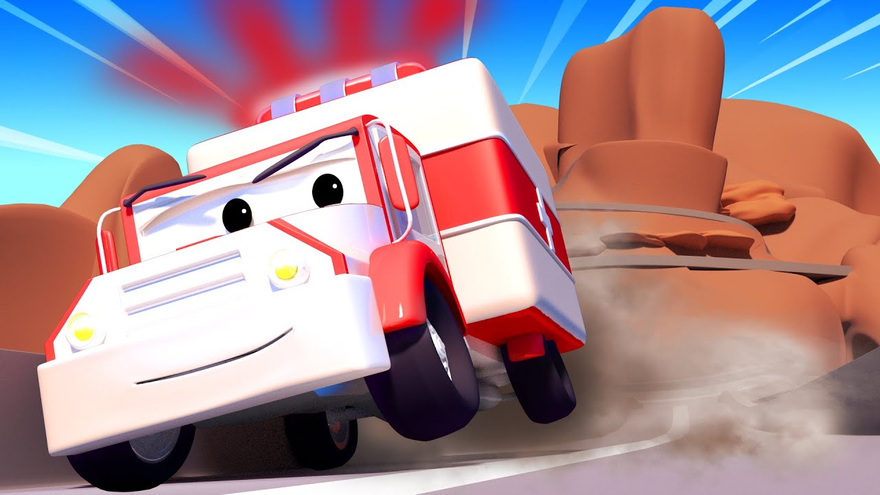 Tom the Tow Truck -  Clown around cliffs  - Car City ! Cars and Trucks Cartoon for kids