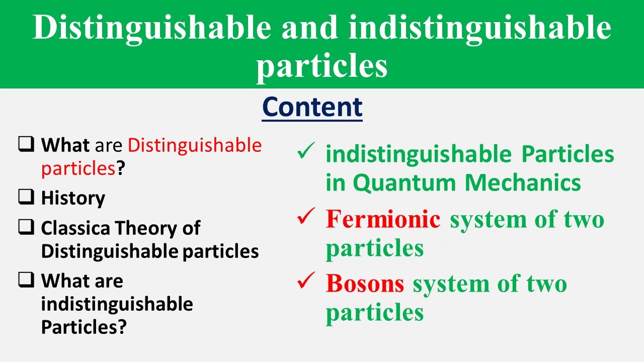 Distinguishable and indistinguishable particles | Statistical Mechanics
