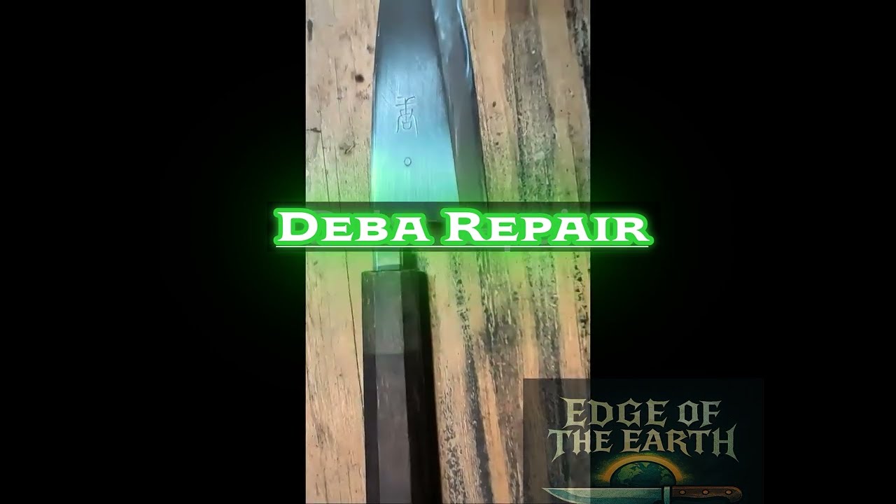 This Japanese Deba Knife Was Chipped & Dull — Full Repair on a Water-Cooled Belt Grinder