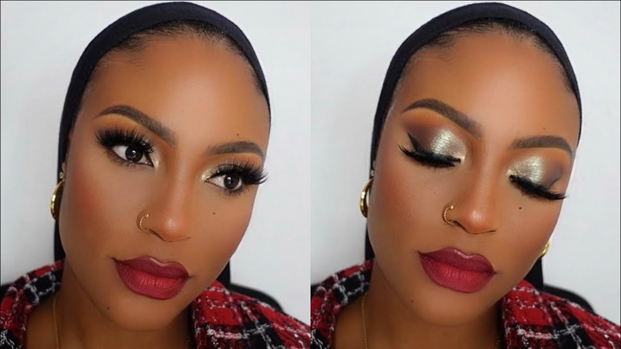 IN DEPTH, DETAILED HOLIDAY FULL GLAM MAKEUP TUTORIAL FOR BEGINNERS || FUN EYE LOOK & BOLD RED LIP