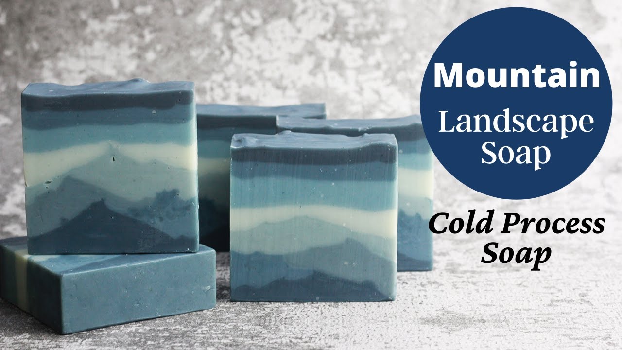 Mountain Landscape Soap making tutorial - Cold Process Soap 山脉风景手工皂(冷制皂)