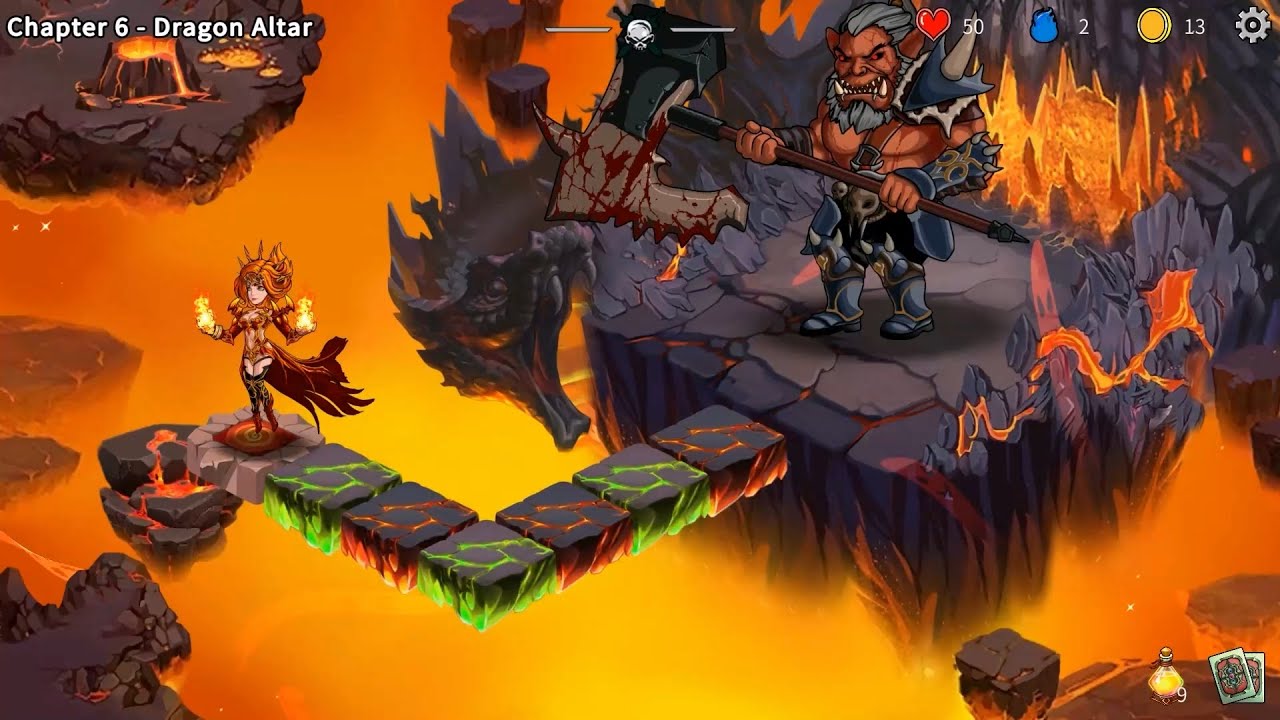 Dragon Altar!Flame Mage VS Fel Orcs!#strategygames #battle #rouge #cardgames #adventure  #dice