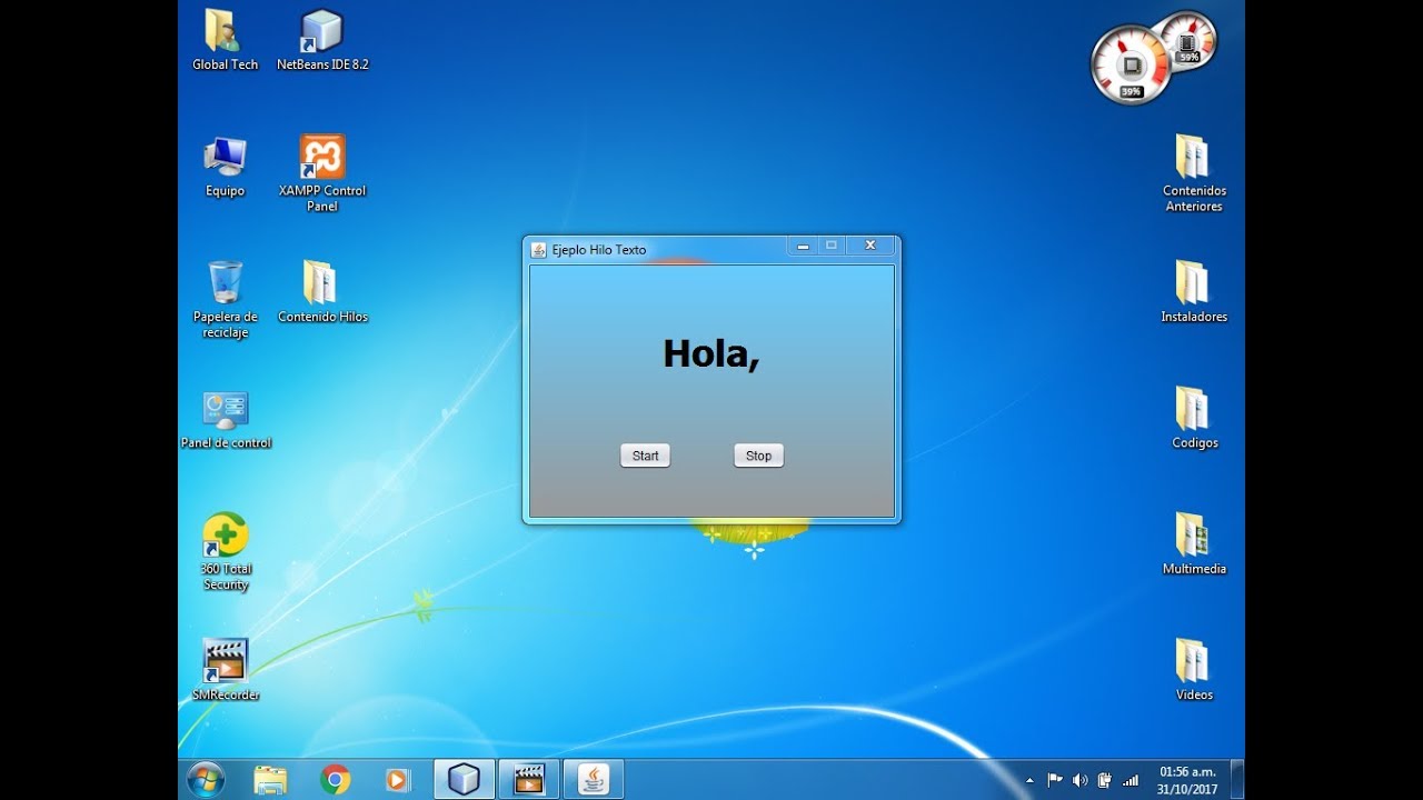 38. Uso de Thread (Hilos) Animación de Texto en Java desde NetBeans IDE