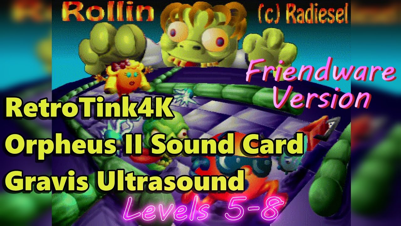 Rollin | DOS PC Game | RetroTink 4K | Orpheus II Gravis Ultrasound  mode | Levels 5-8
