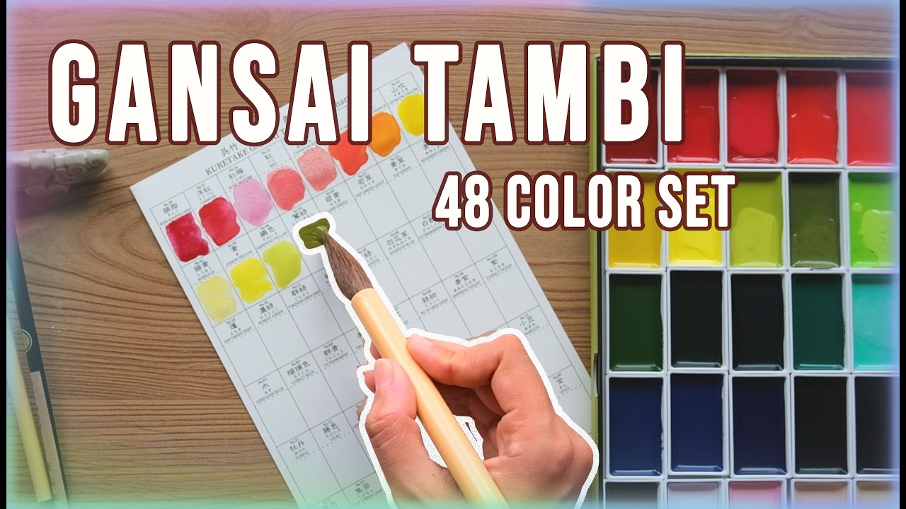 Gansai Tambi 48 color set | Testing Japanese watercolor