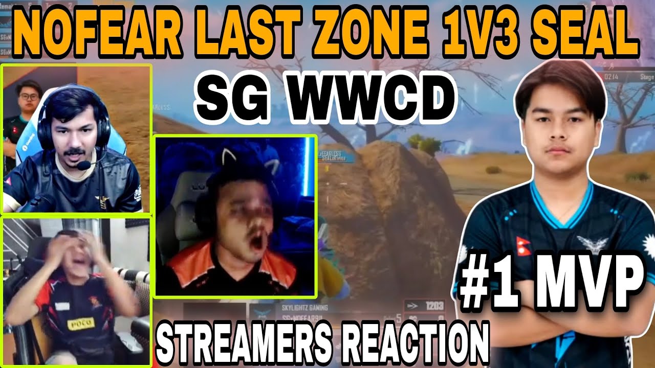 SG NOFEAR Last Zone 1v3 Against SEAL Esports 😱 | SG WWCD | Streamers Reaction #cr7horaa #mrhyozu