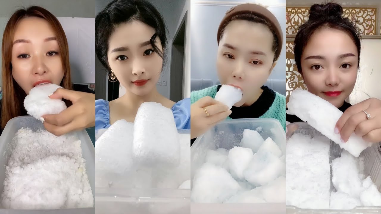 FREEZER FROST CHUNKS ICE BLOCK FROST EATING ASMR ❄️ CRUNCH WHITE ICE ASMR 먹방 ASMR 얼음먹방 ASMR 氷