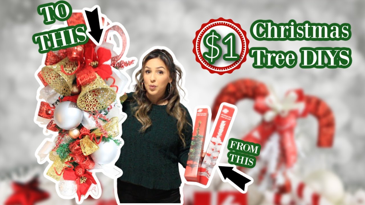 TRANSFORM tiny Dollar Tree Christmas Trees Into Gorgeous Decor! | High End Dollar Tree DIYS
