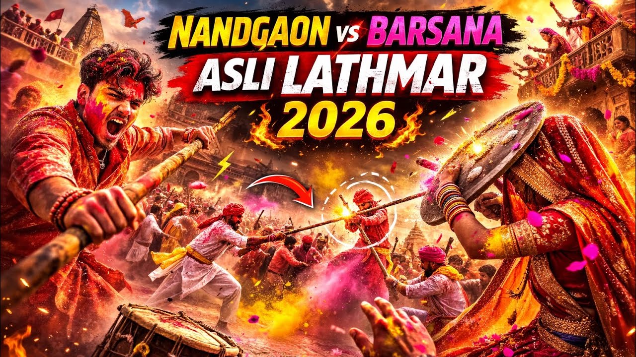 Nandgaon Lathmar Holi 2026 Today | Barsana Lathmar Holi Full Vlog | Real Experience 😳