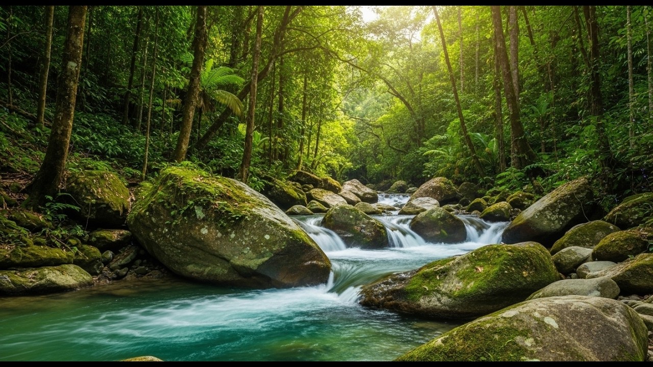Deep Sleep Instantly with Mountain River Sounds | 24/7 Natural Water Flow Ambience