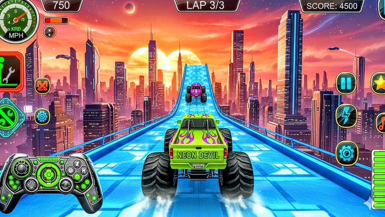 Monster Truck Mega Ramp Impossible Driver - Ultimate Car Stunts GT Racing - Android GamePlay 2026