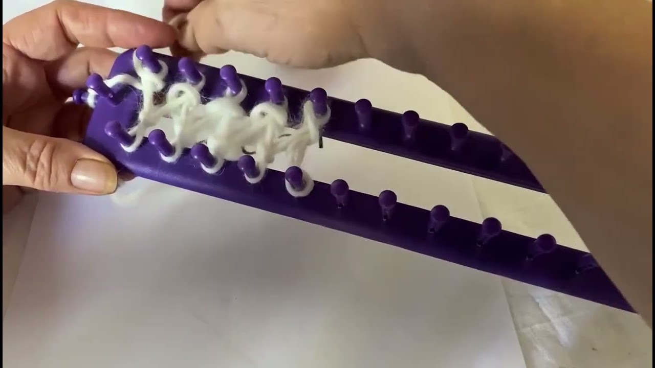 Inizio e chiusura telaio da maglieria rettangolare o knitting loom