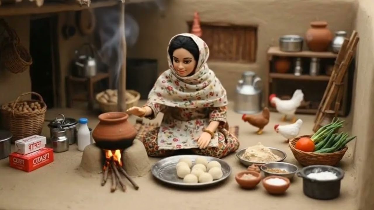 Relaxing Morning in a Tiny Clay Village 🌿 Miniature Cooking ASMR