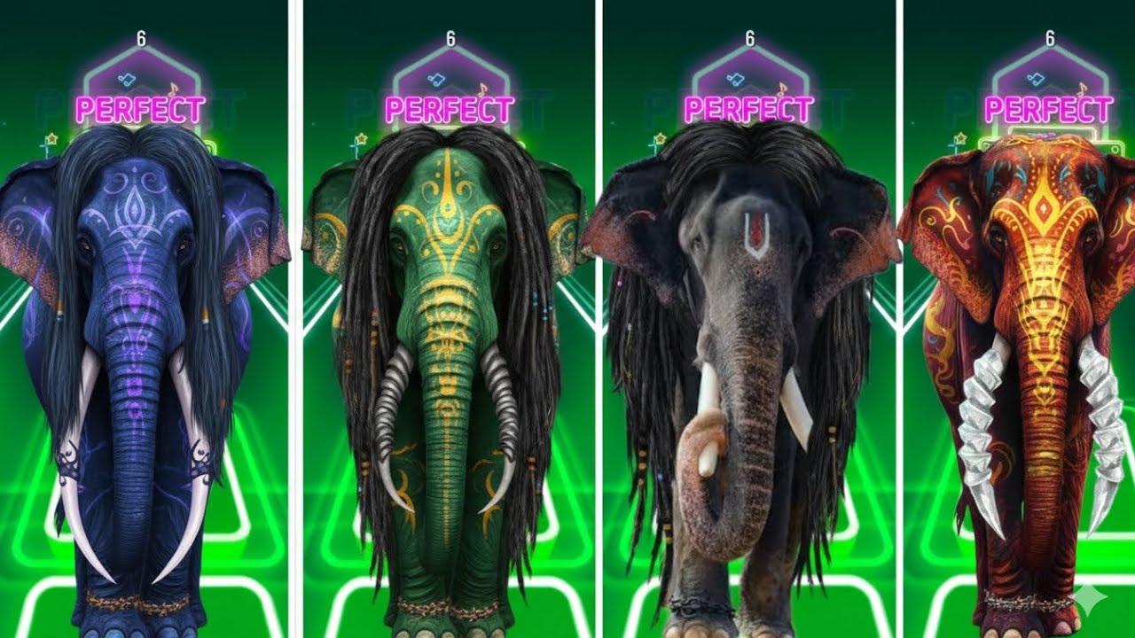 Tiles Hop - Elephant 🆚 Mammoth 🆚 Funny Elephant 🆚 Elephant 🎶 Tiles Hop EDM Rush