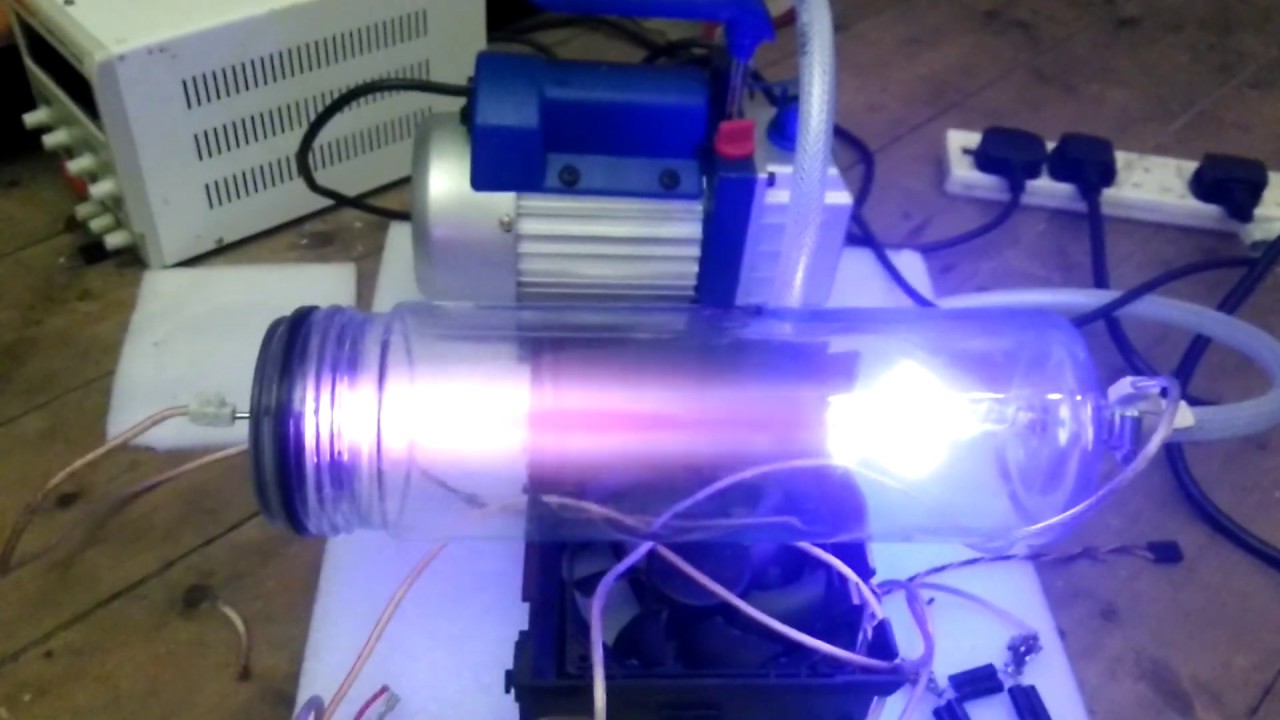 glow discharge plasma effects from  implimenting vacuum and voltage throttling.