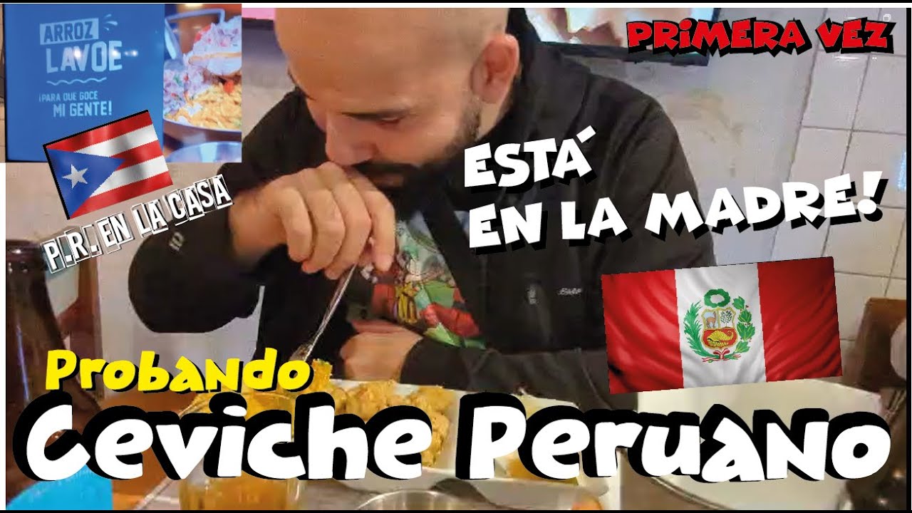 Mi Pana Boricua probando Ceviche Peruano por primera vez