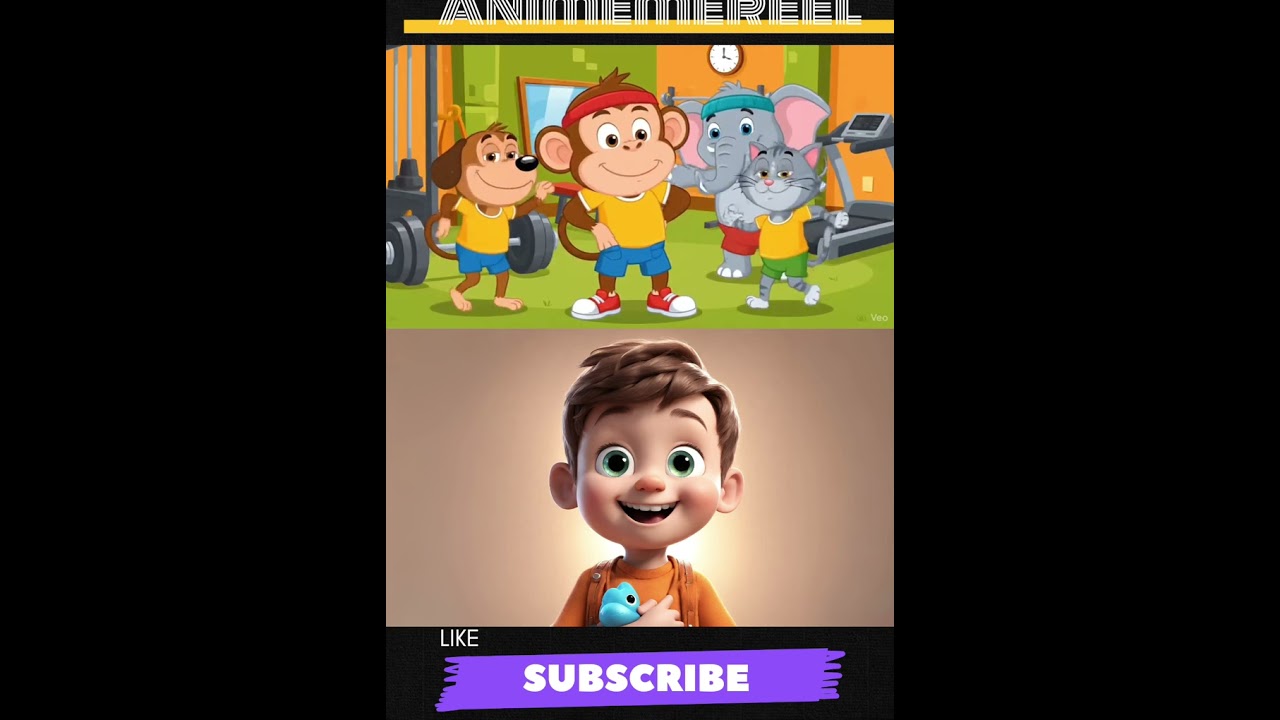 "Monkey Gym Comedy 😂 | Funny Hindi Cartoon Short | Animal Funny Video"
