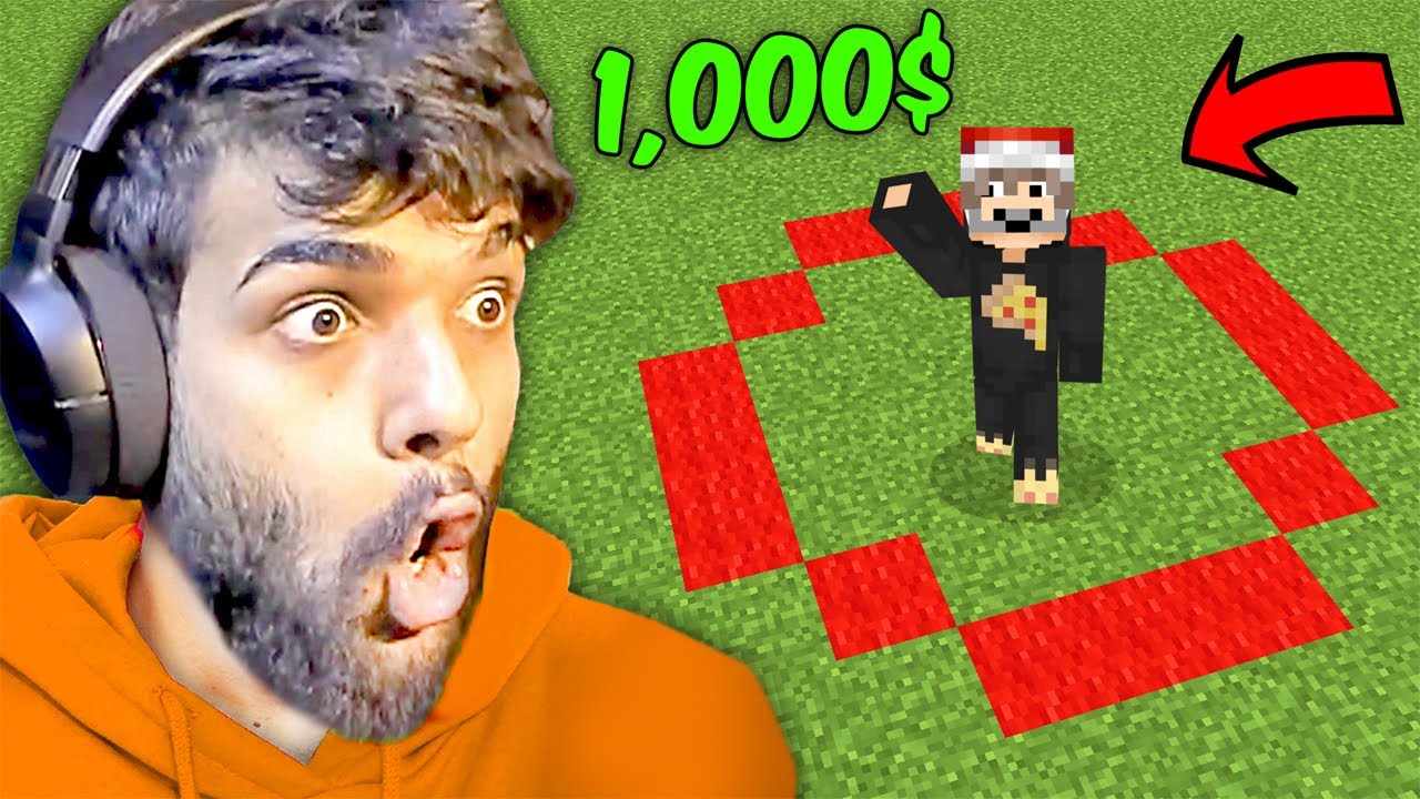 اخر شخص يخرج من دائرة ماين كرافت يربح 10,000$ !!! 😍💵🔥