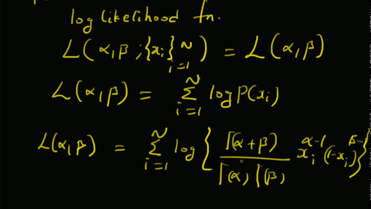 Maximum likelihood estimation: Beta distribution